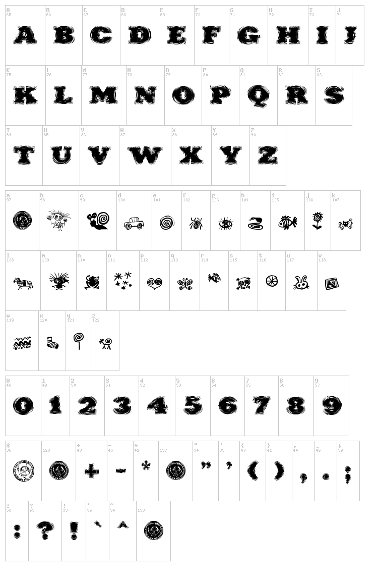 Puchakhon Hypnosis font map